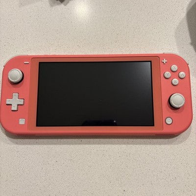Nintendo Switch Lite, Pink Coral, 128 gb Micro SD, with charger, & carrying case