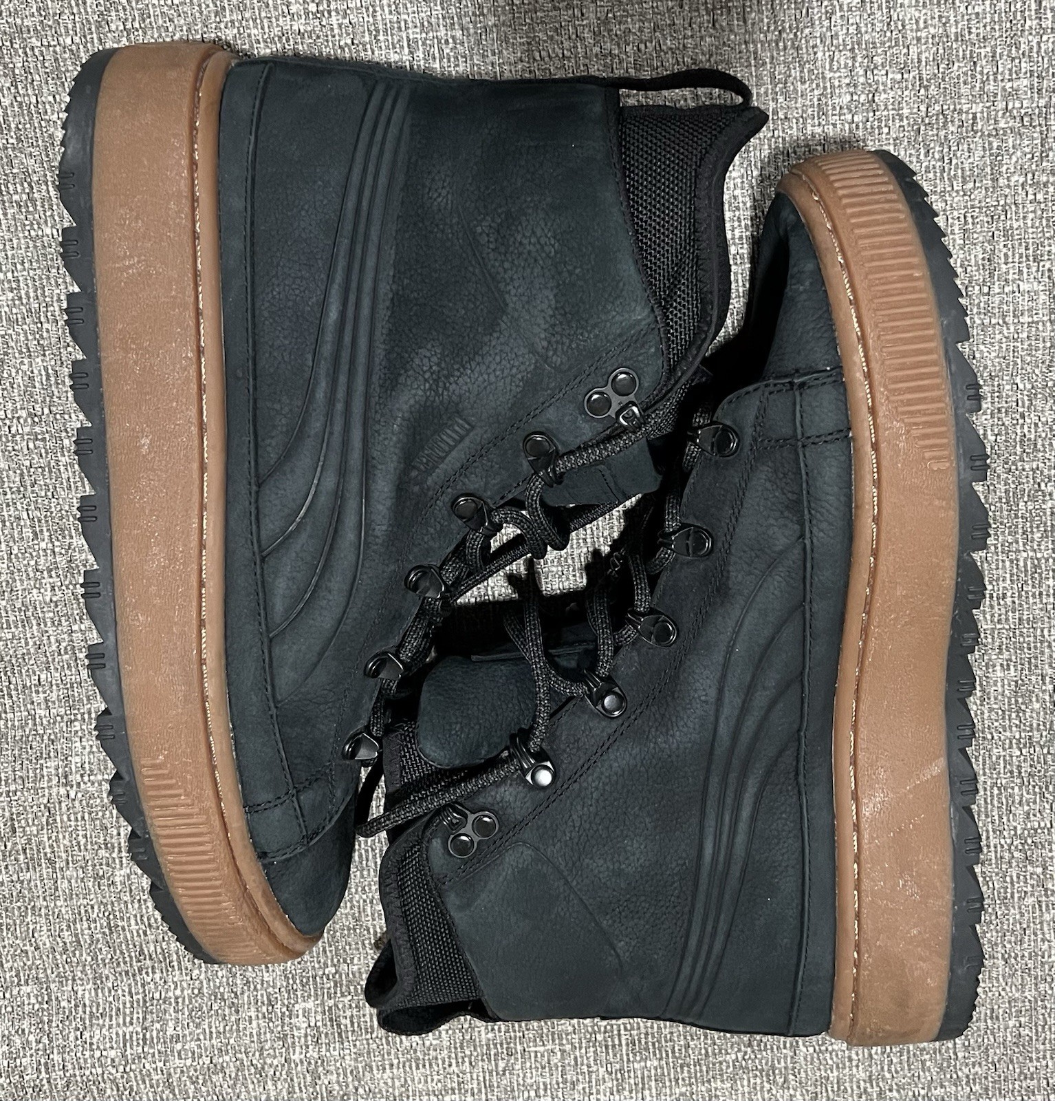 Puma Size 8 The Ren Boot Black Gum Durable Winter Leather Wa