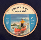 Vintage Colorado fishing souvenir coaster — photo 1