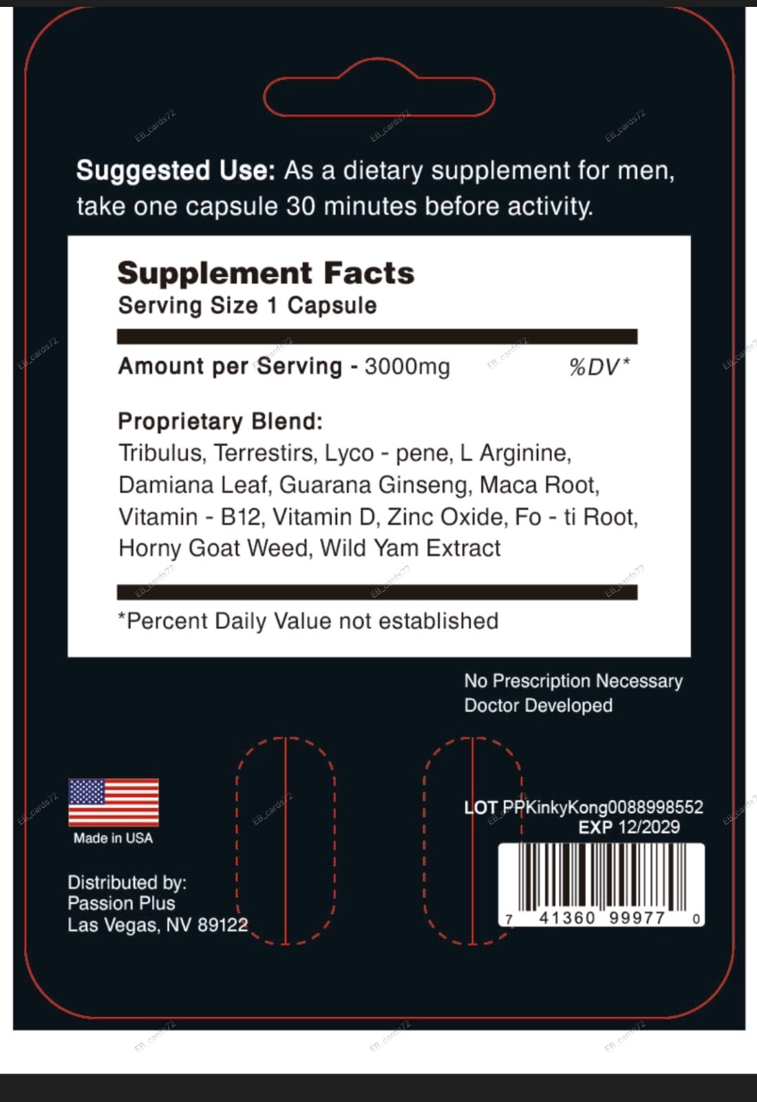 (6 pills +$20 BONUS Kinky Kong!) X Gold Male supplement natural enhancement