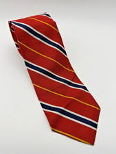Polo by Ralph Lauren Red Navy Blue Silk Tie Made in USA 48" Length 3" Width