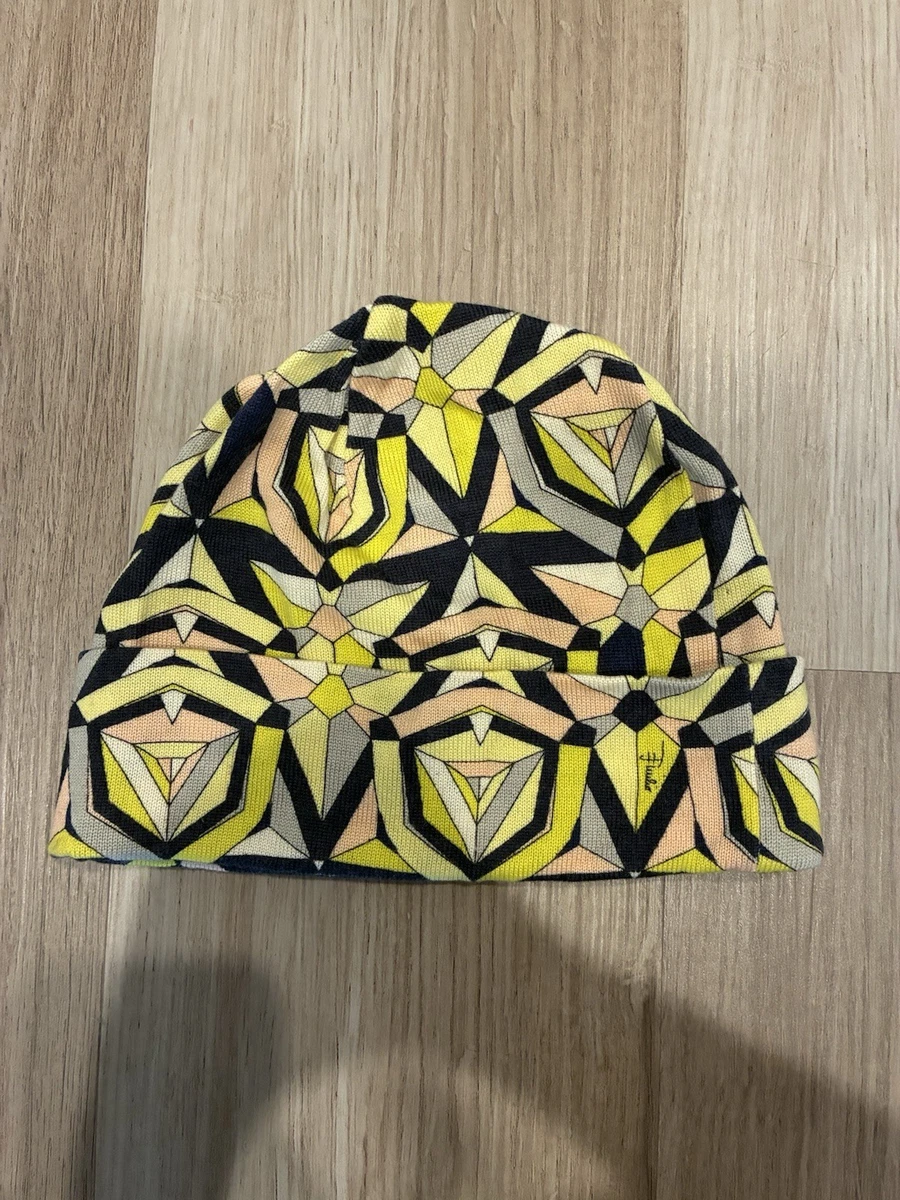 Emilio Pucci Women’s Beanie EMILIO PUCCI Knit Hat Logo Embroidery Orange Women Preowned  main image 2