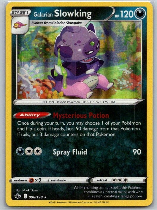 Galarian Slowking 098/198 Holo Rare Chilling Reign Pokemon Near Mint