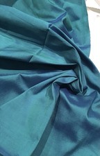 100% SILK SMOOTH DUPION SHOT BLUE / GREEN 2 X REMNANTS 21/104 CMS.& 25/53 CMS.