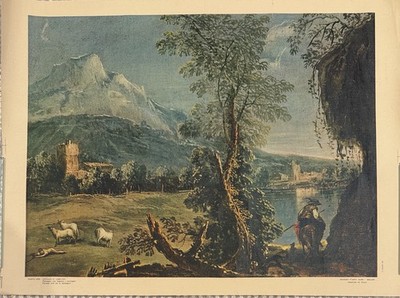 Vintage 1965 Canvas Print Giuseppe Diziani Landscape Edizioni d'Arte Alma Milano