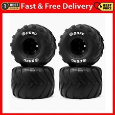 OGRC 1.0 RC Monster Truck Wheel Rim Tires Set for FCX24 SCX24 C10 JLU Deadbolt