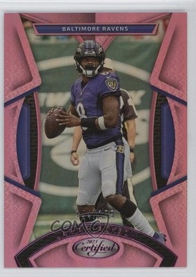 2023 Certified Mirror Pink 144/199 Lamar Jackson #65 0n64