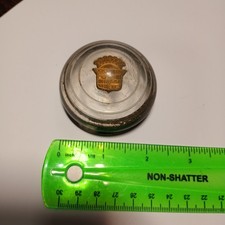 1939-40 Cadillac Oem Horn Cap Button Clear Lens Crest Steering Wheel
