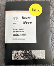 Knix Super Absorbent Leakproof Bikini Period PantiesLace Peony Womens Size Large