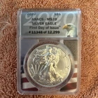 2020-P American Silver Eagle ANACS MS 70 First Day of Issue #11348 of 12,299