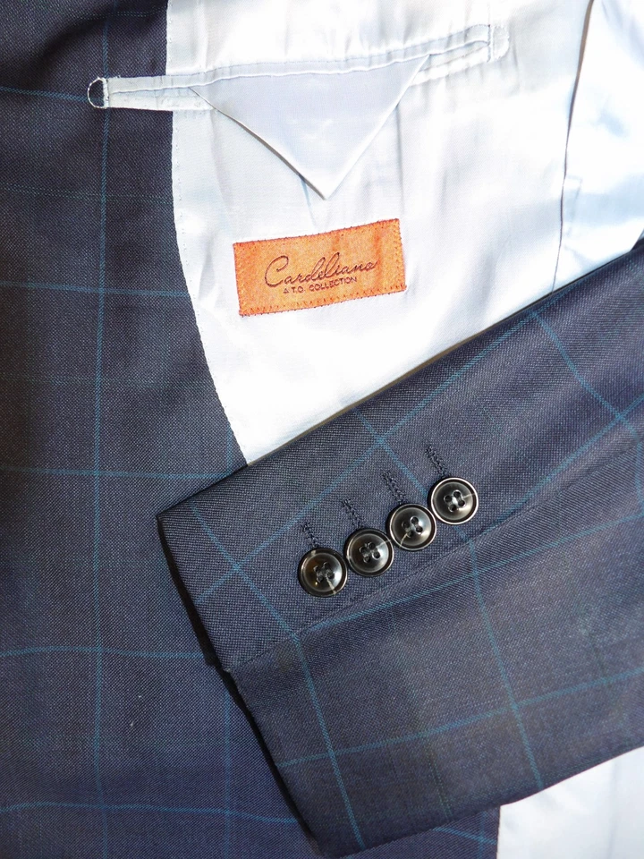 Cardilians Mens Suit 40s 34 X 28.5 Dark Navy Blue Window Payne Wool NWOT  T-#120 - Image 3 of 4