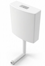 Exposed Dual Flush Plastic Toilet Cistern 10/8L Low Level Push Button White