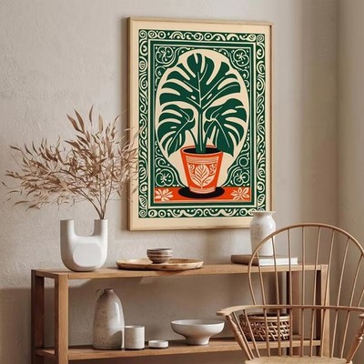 Leinwanddruck  Vintage Bohemian Pflanze