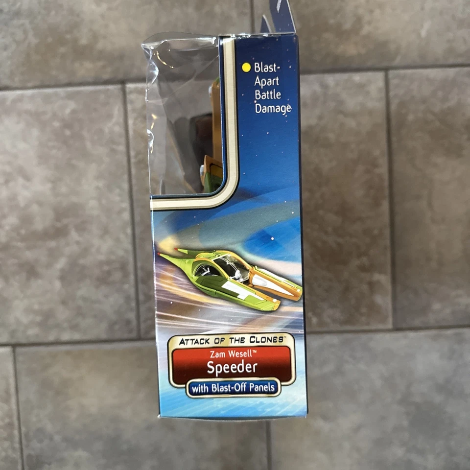 Star Wars AOTC Attack Of The Clones Zam Wessel’s Speeder Vehicle Hasbro Novo na caixa 2002 - Imagem 3 de 3