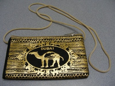DUBAI - Black and Gold - Camel Themed - 7 x 4 inch Shoulder Bag Purse!