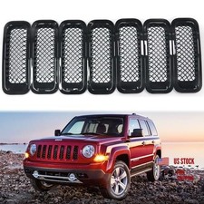 Latest 7PCS Front Grill Cover Mesh Grille Insert Kit Black 7PCS Mesh Insert