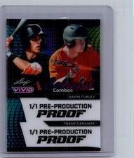 Gavin Turley Trent Caraway 2024 Leaf Baseball 1/1 Pre Production Proof