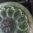 Vintage Indiana Glass Chantilly Tiara Green Saw Tooth Deviled Egg Platter 12" — photo 7