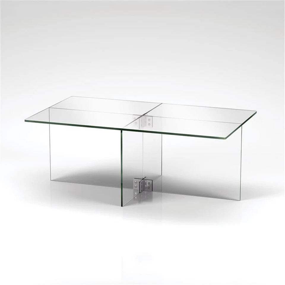 Henn&Hart 16' Cosmopolitan Clear Glass Coffee Table - Image 2 of 4