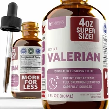Active Valerian 4oz XL Super Size Liquid Extract - Sleep Support Supplement