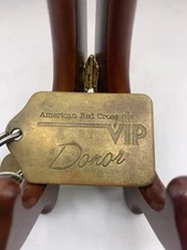 Vintage American Red Cross VIP Donor Brass Key Tag Secure-A-Key Providence RI