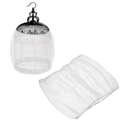 Bird Cage Seed Catcher 22 Inch Bird Cage Net Cover, (White, L)