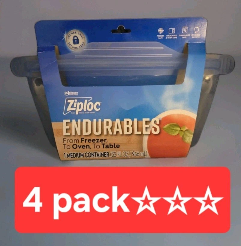 Ziploc Endurables MEDIUM Reusable Silicone Pouch 32 oz. 9.5 x 4 x 3 NEW (4 Pack)
Opens in a new wind