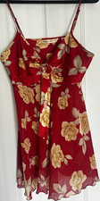 Victoria's Secret Floral Full Slip Nightgown M Red/Beige Adjustable Straps