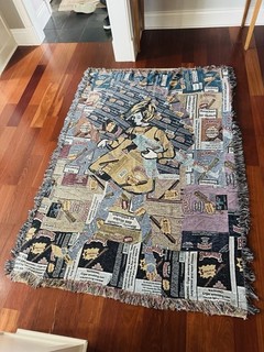 Backwoods M Slinger Pop Art Woven Sofa Throw Blanket Fringed Multicolor