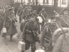 RPPC WWI German Soldiers Rifle Field Gear Packages Real Photo Postcard