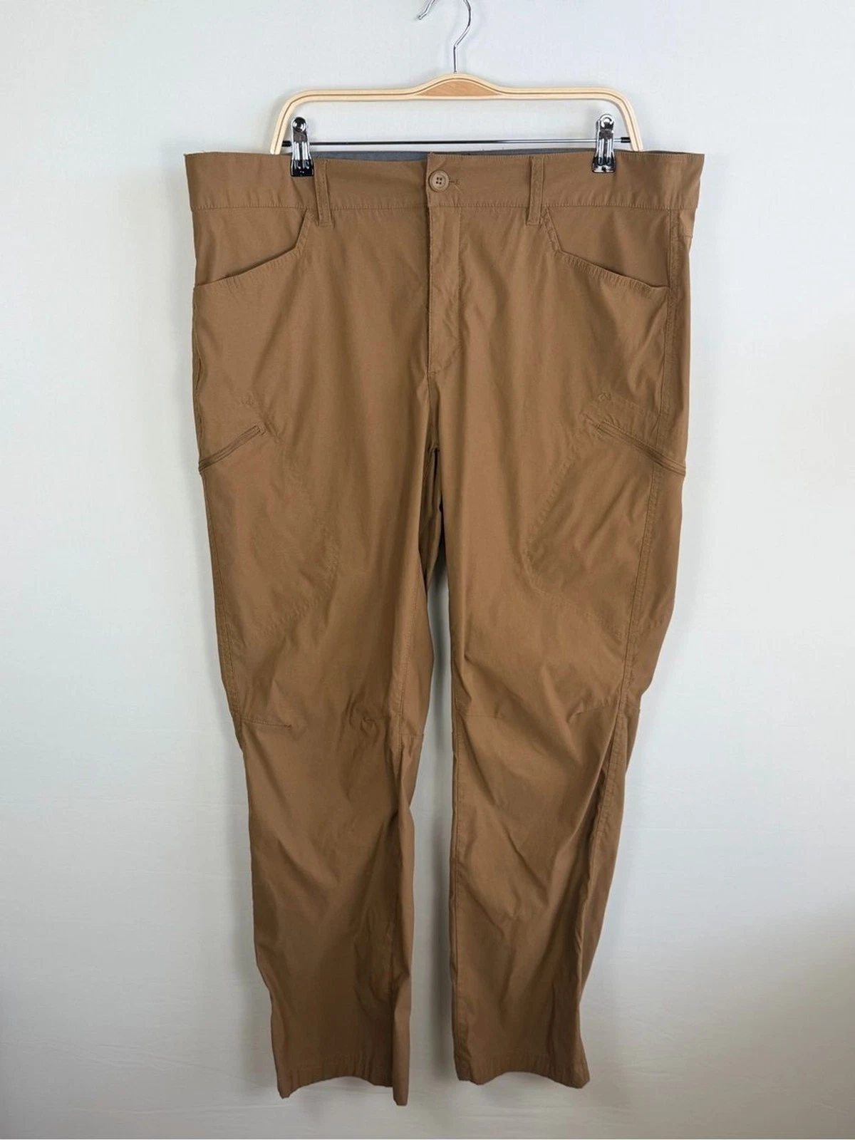 Eddie Bauer Hiking Pants 40x30 Brown Nylon Spandex Outdoor Gorpcore Cargo