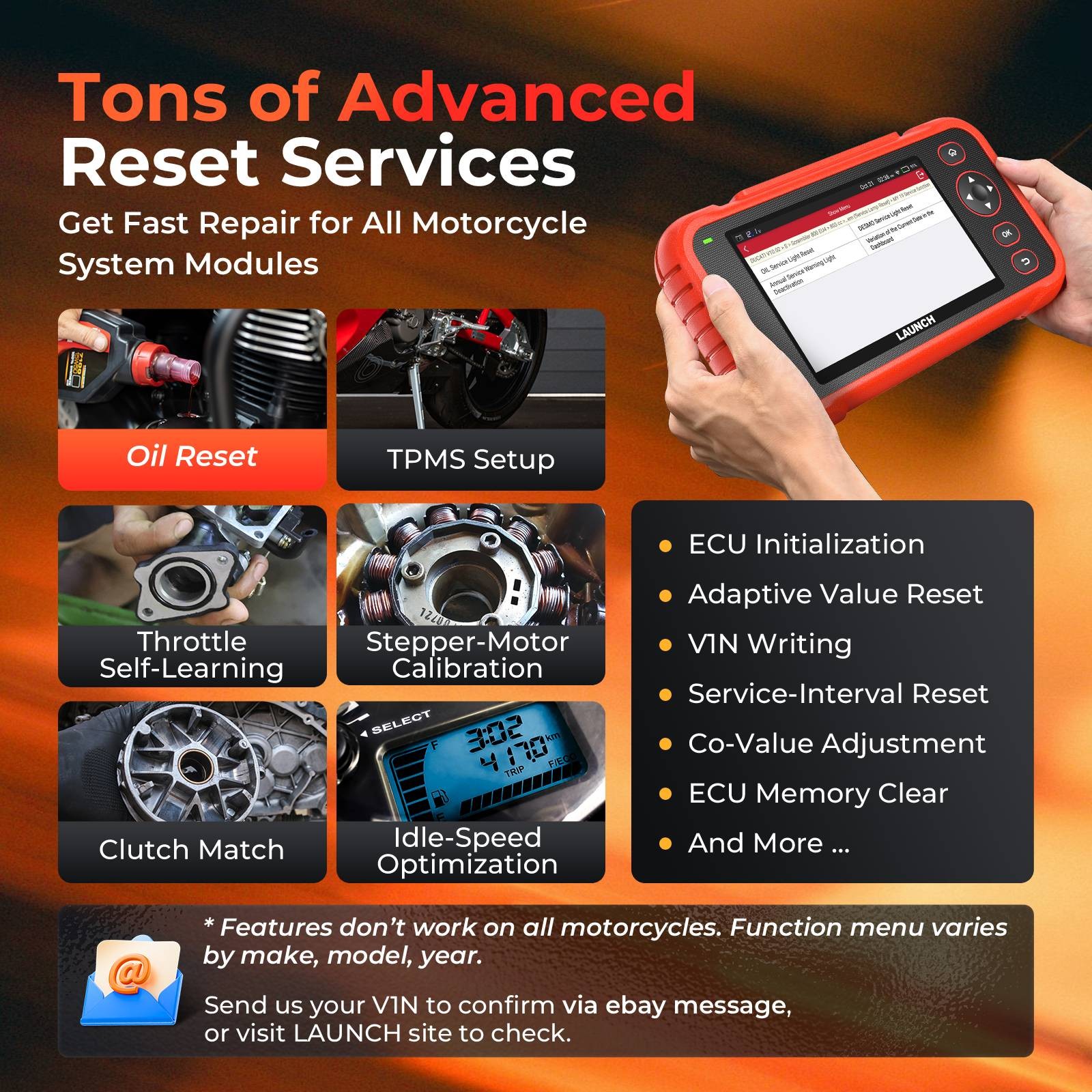 Scanner OBD2 Launch CRP129 MT Pro pour diagnostic moto de 38+ marques