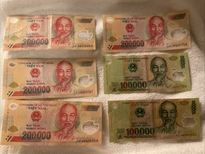 Viet Nam Currency Bills 1,000,000 Dongs With Hologram Set Of 6