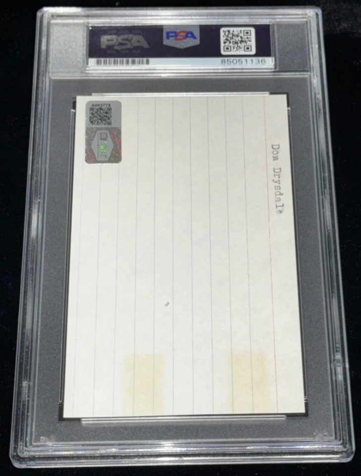 Don Drysdale "My Best Wishes 1962 Cy" Autographed Signed 3x5 Auto index card PSA - Image 3 of 3
