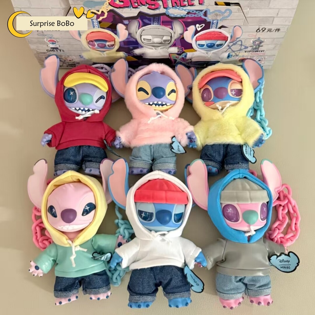 【Zee直筆サイン入り】GENZ STREET スティッチ MINISO MINISO STITCH GENZ STREET SERIES CONFIRMED FIGURE PLUSH DOLL