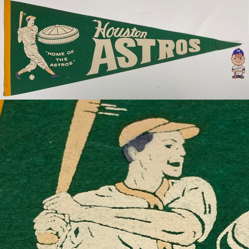 Vintage Houston Astros Baseball Pennant Texas Banner 12x29.75 Inch