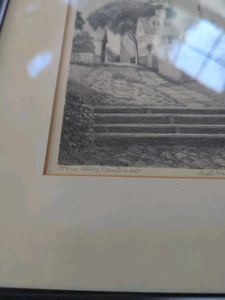 Litografia original RUTH HAVILAND SUTTON 'Stone Alley' NANTUCKET - Imagem 3 de 4