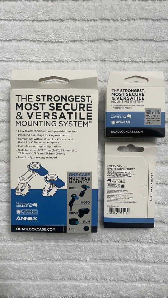 QUAD LOCK Motorcycle Handlebar Phone Mount Vibration Dampener + Mag Adapter NEW - Image 3 of 4