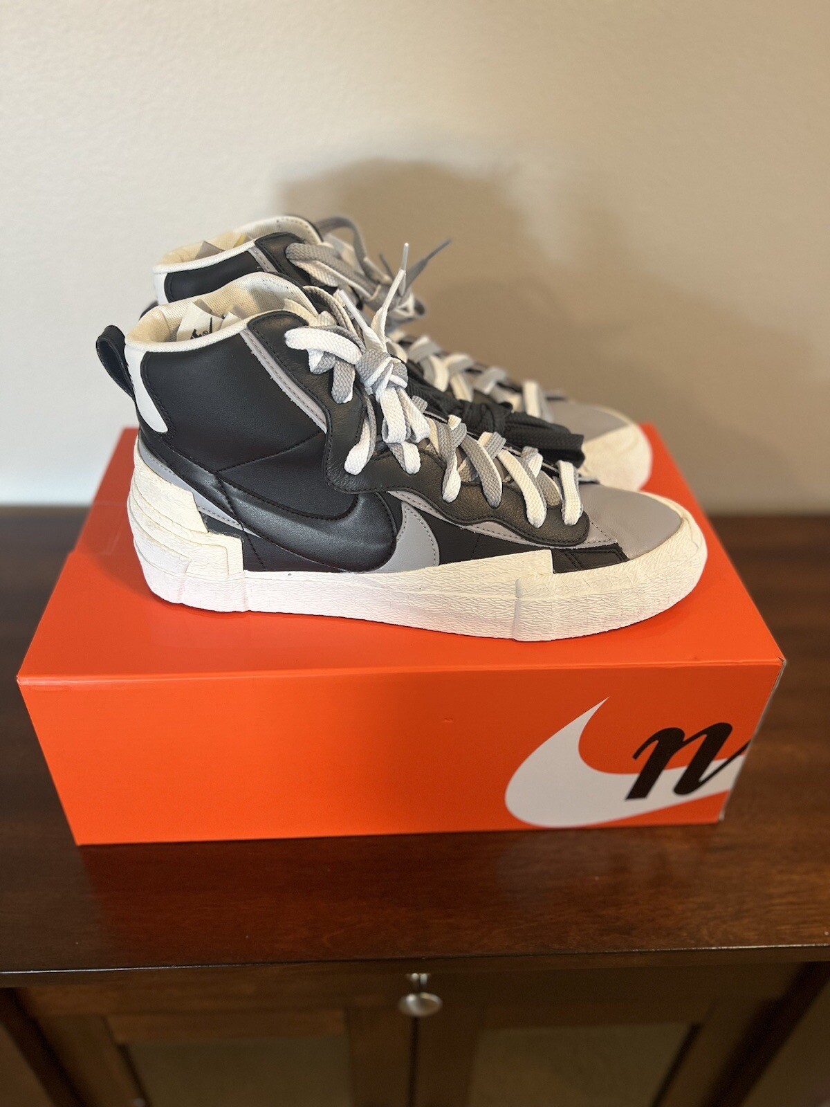 SACAI X NIKE Taglia 11 Nike Sacai x blazer nero medio grigio