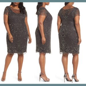 pisarro nights beaded sheath dress