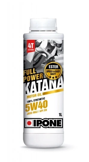 IPONE Huile Full Power Katana 4T 5W40 moto route scooter 100% synthétique 1Litre - Photo 1/1