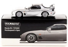 Tarmac Works GLOBAL64 Silver Mazda RX-7 FD3S Mazdaspeed A-Spec 1:64 Diecast Car