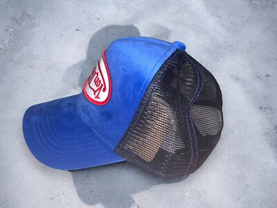 Von Dutch Trucker Hat Blue Velvet Upside Down Embroidered Logo