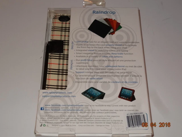 Funda de cuero Splash Raindrop para iPad Mini con lápiz óptico - Cuadros Foto 2 de 2