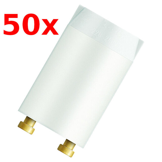50x Starter S10 for Fluorescent Tubes from 4-65 Watts for Philips Osram Pennsylvania-