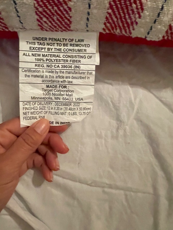 BRAND NEW THRESHOLD AMERICANA RED STRIPES OBLONG TOSS PILLOW eBay