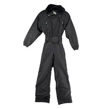 Vintage Nils Skiwear 1/2 Zip Snowsuit Womens 4 Black Faux Fur Insulated Retro