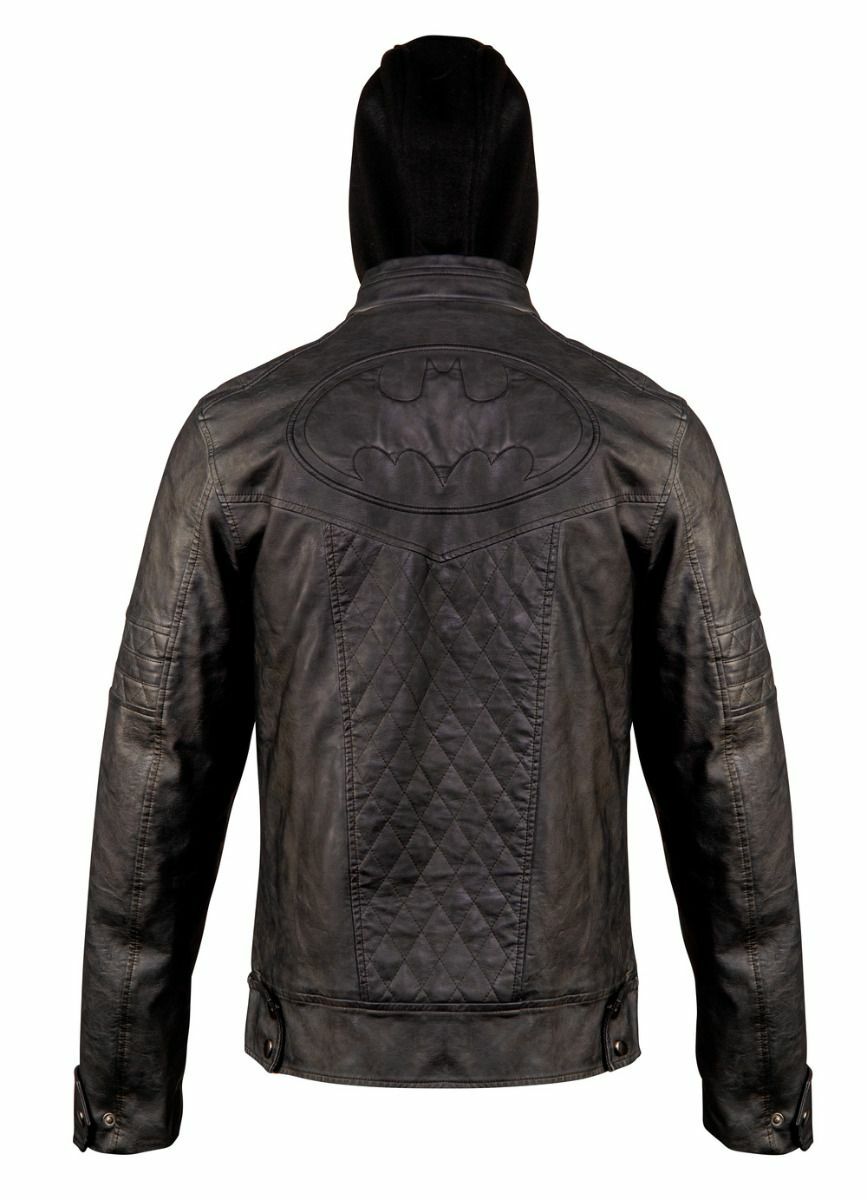 Batman Return Of The Bat Jacket Biker Real Leather Hoodie Jacket