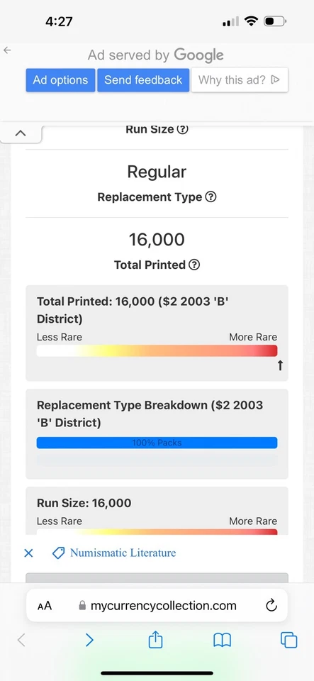 2003- $2 DOLLARS BILL STAR NOTE Low Printed Nice Piece For Your Collection - Image 3 of 3