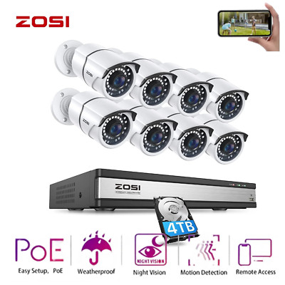 ZOSI 16CH 4K NVR 5MP POE IP Security Camera System Human Detection Outdoor 4TB